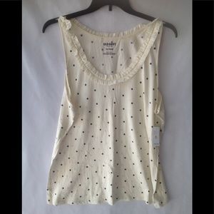 Old Navy Tank Top - Cream w/Black Dots - XXL - NWT
